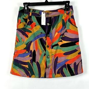 Anthropologie NWT Farm Rio Kiki Corduroy Skirt pockets women’s size small